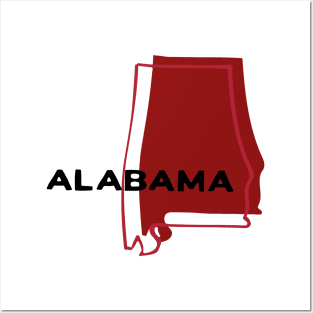Crimson Red State of Alabama Posters and Art